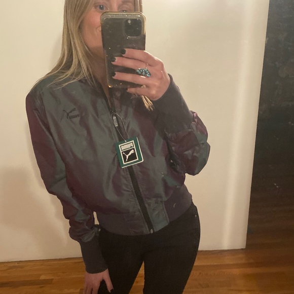 NWT Puma dark iridescent bomber jacket Plum Perfect Iridescent Bomber jacket M - Picture 8 of 12